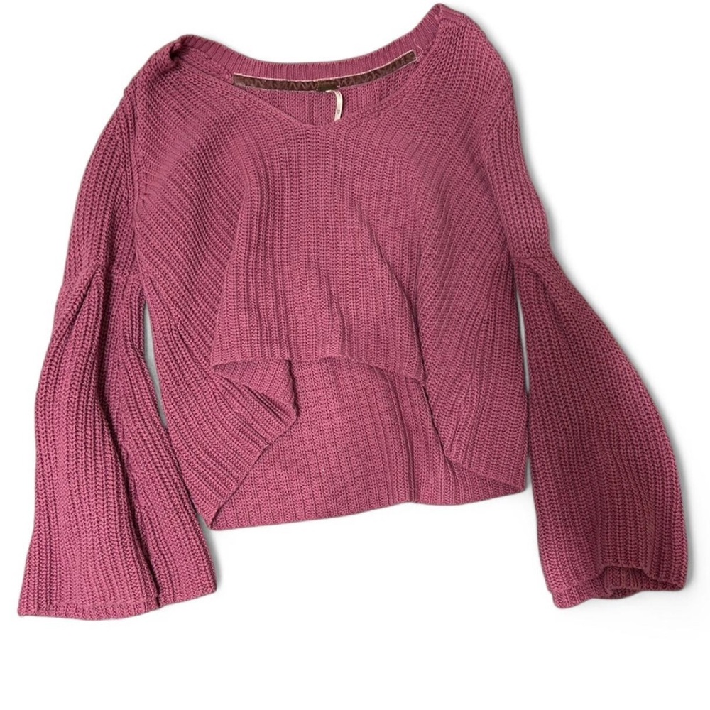Free People Raspberry Knit Sweater